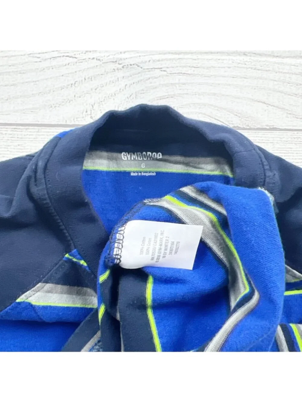 Gymboree Boys Long Sleeve Striped Raglan Shirt Blue Cotton Casual 6